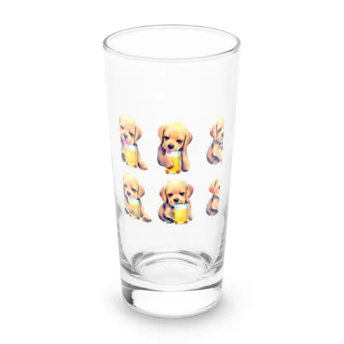 ビール好きな犬 Long Sized Water Glass