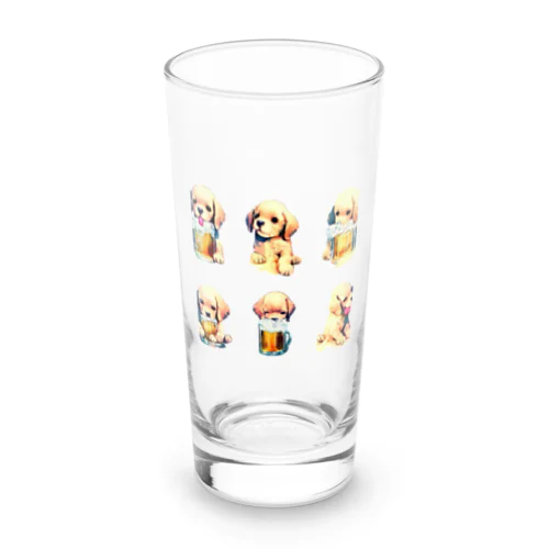 ビール好きの犬 Long Sized Water Glass