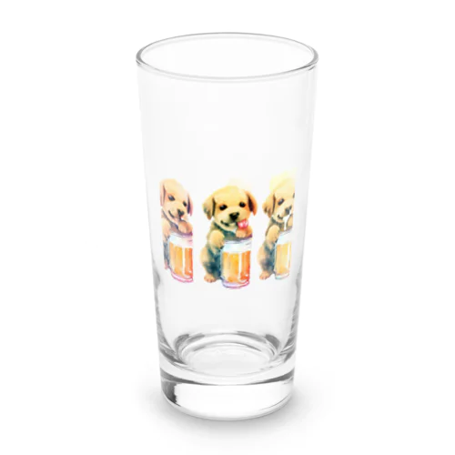 ビール好きの犬 Long Sized Water Glass