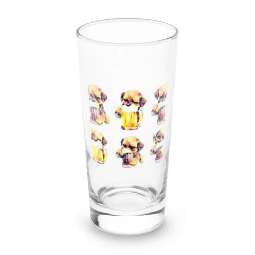 ビール好きの犬 Long Sized Water Glass