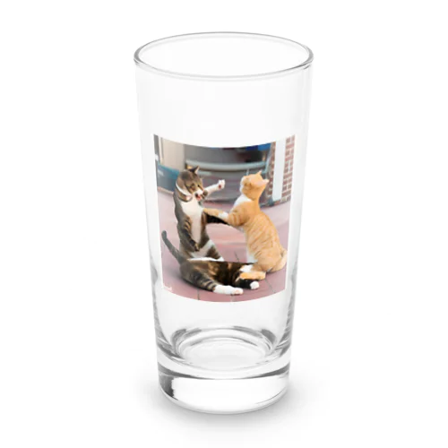 猫の喧嘩 Long Sized Water Glass