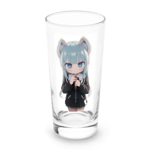 獣の耳と美しい青い目少女 Long Sized Water Glass