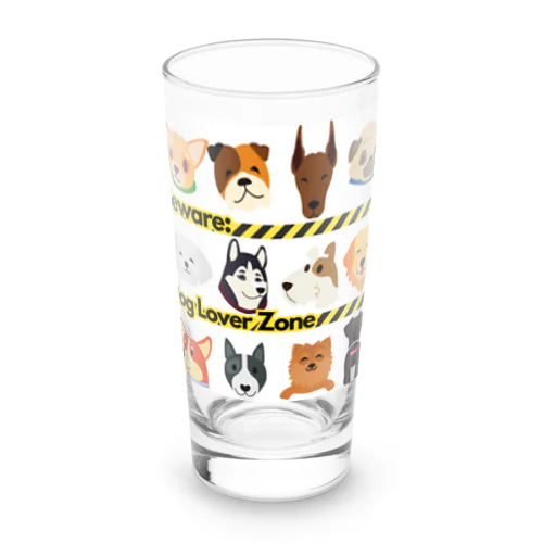 Beware: Dog Lover Zone Long Sized Water Glass