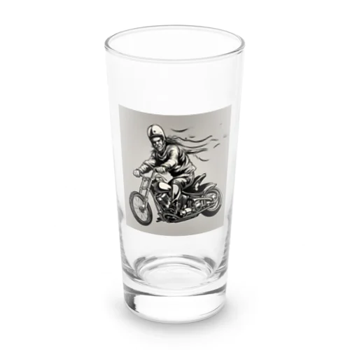バイクチョッパー走ってる姿渋い Long Sized Water Glass