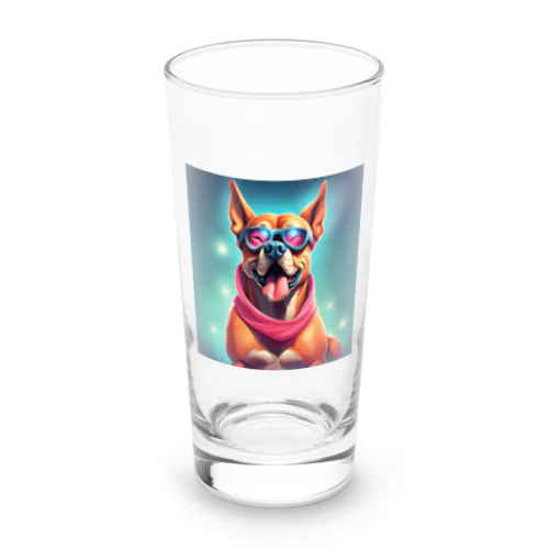 マッチョ犬のイラストのグッズ Long Sized Water Glass