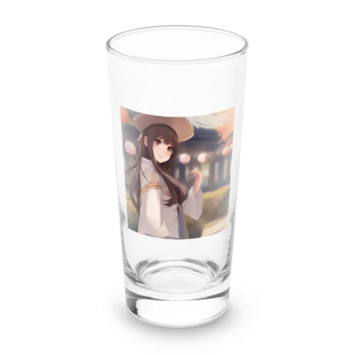 可愛らしいロングヘアの女性のグッズ Long Sized Water Glass