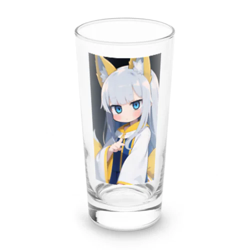 魅惑的なキツネ姿の美女 Long Sized Water Glass