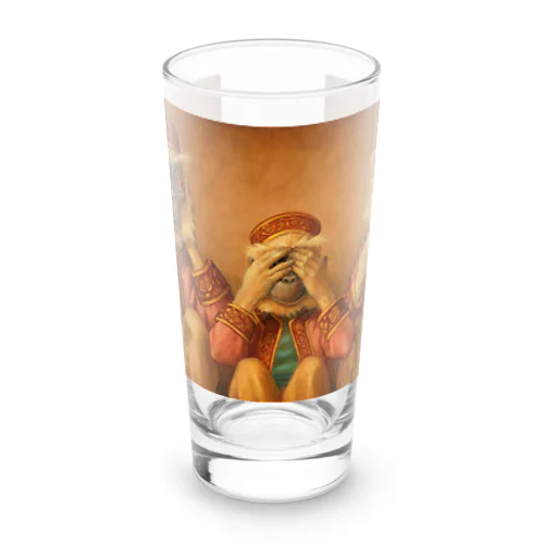 見ざる・聞かざる・言わざる　See no evil, hear no evil, speak no evil Long Sized Water Glass