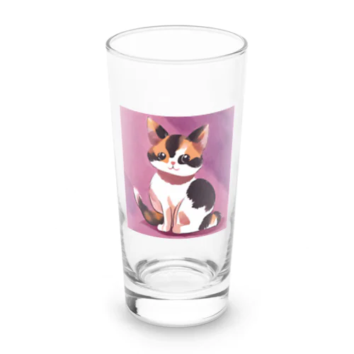 かわいい　三毛猫　グッズ Long Sized Water Glass