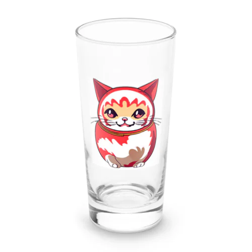 開運ダルマ猫ちゃん Long Sized Water Glass