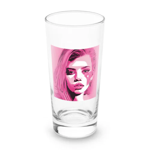 pink girl Long Sized Water Glass