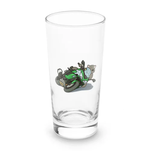 バイクを乗りこなす猫 Long Sized Water Glass