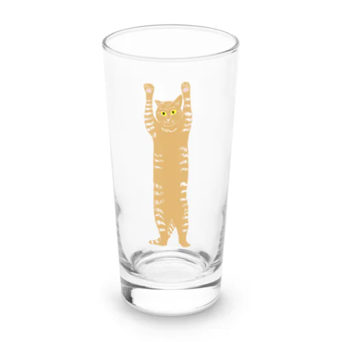 バンザイ猫　クリア Long Sized Water Glass