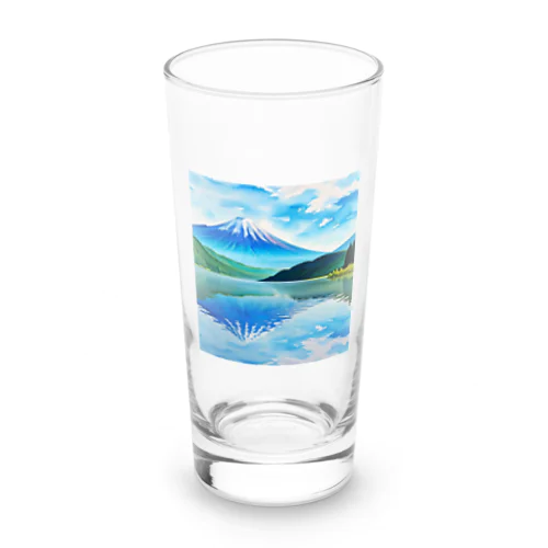 山中湖からの富士 Long Sized Water Glass