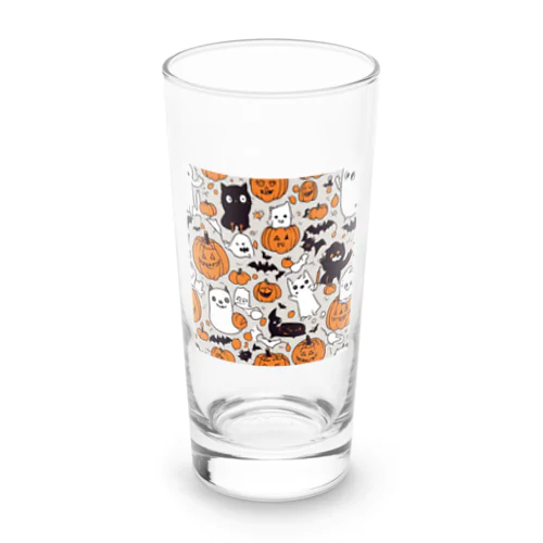 ハロウィン　猫　かぼちゃ Long Sized Water Glass