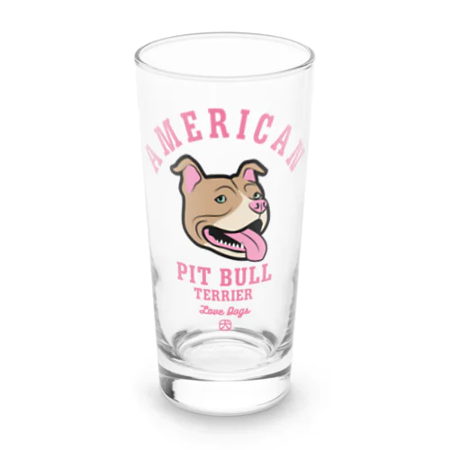 Love❤️Dogs（アメリカンピットブルテリア・赤鼻） Long Sized Water Glass