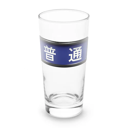 電車方向幕【普通】青地 Long Sized Water Glass