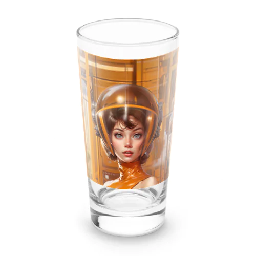 Retro Future Girl Long Sized Water Glass