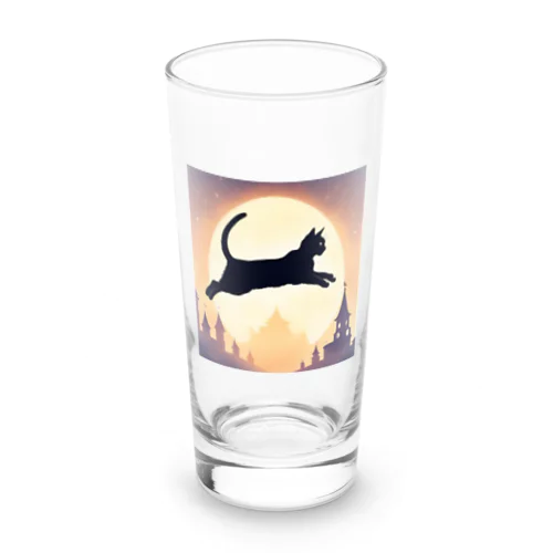 猫のシルエットグッズ Long Sized Water Glass