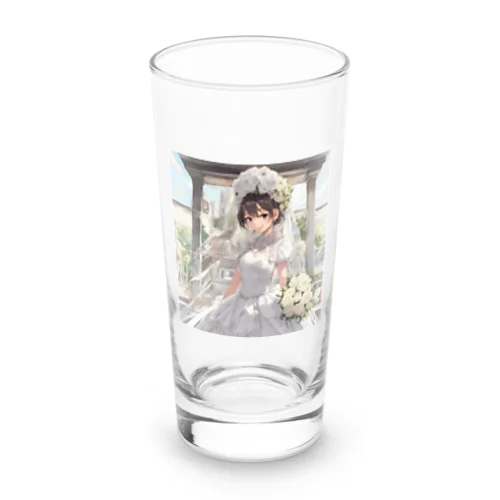 ウェディング姿の可愛い花嫁 Long Sized Water Glass