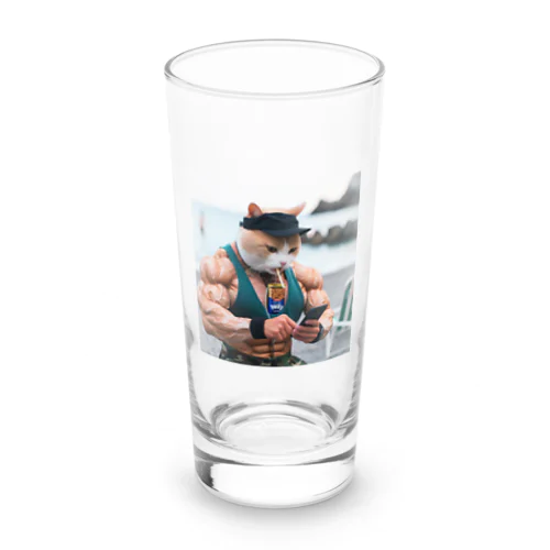 ポッキー大好きマッチョにゃん Long Sized Water Glass