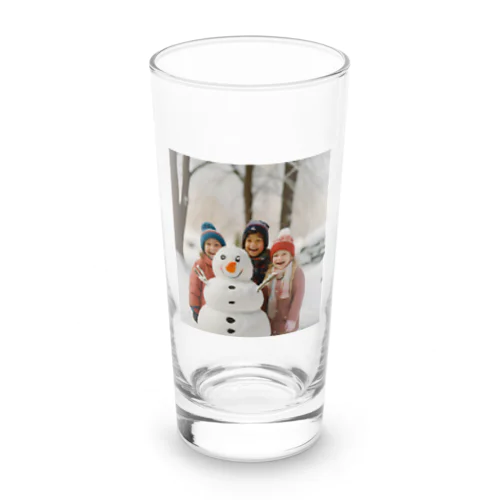 雪だるまと笑顔 Long Sized Water Glass