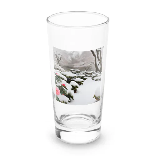 風景グッズ（雪と寒椿の日本庭園） ロンググラス