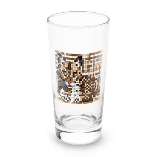 ドット絵のベンガルキャット Long Sized Water Glass