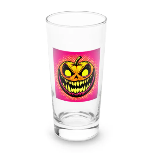 ハッピーハロウィン！怖いかぼちゃのポップアート Long Sized Water Glass