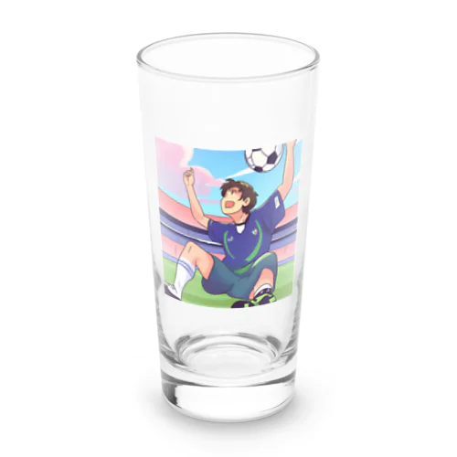 ワールドカップ優勝を夢見るサッカー少年 Long Sized Water Glass