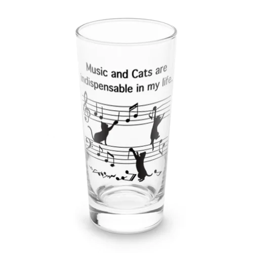 音楽好きのにゃんこくん Long Sized Water Glass