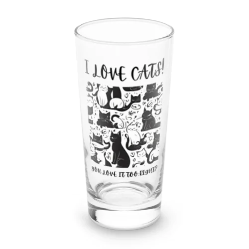 私は猫が好き!（淡色用） Long Sized Water Glass