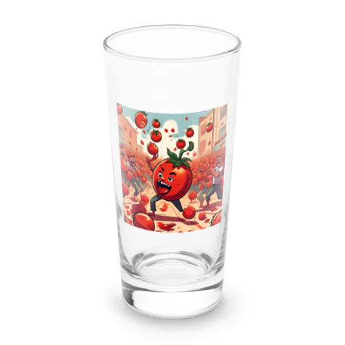 トマトたちの殴り合い Long Sized Water Glass