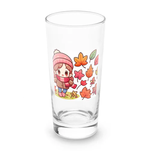 落ち葉の可愛いイラスト Long Sized Water Glass