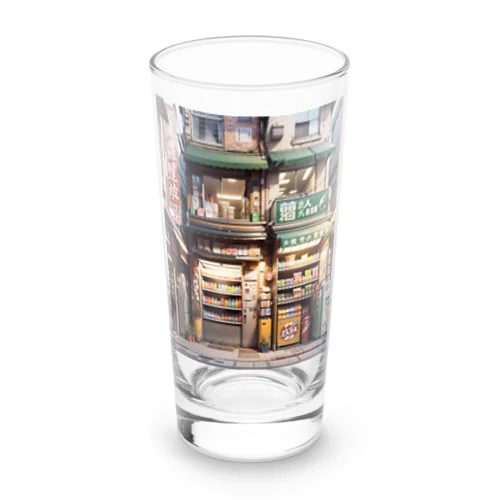 アニメ調コンパクトなアジアのレトロな繁華街 Long Sized Water Glass