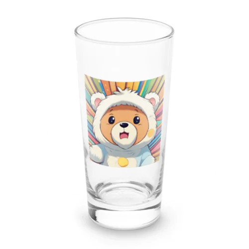 被りものクマちゃん Long Sized Water Glass