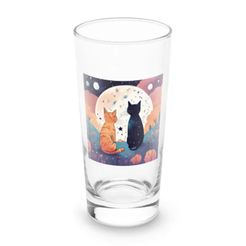 にゃんこのお月見 Long Sized Water Glass