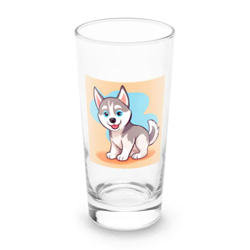 かわいいハスキーの子犬のイラストグッズC Long Sized Water Glass