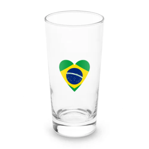 ブラジル国旗(ハート型) Long Sized Water Glass