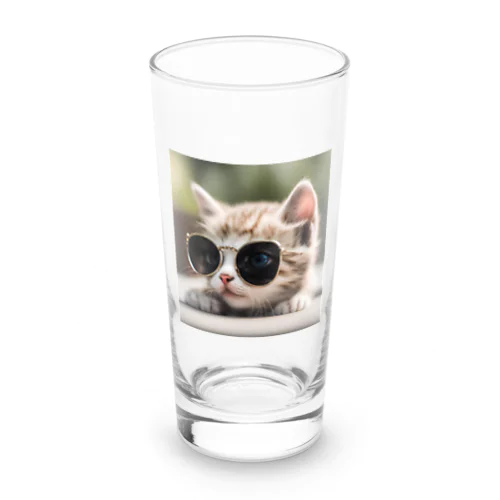 サングラスをかけたネコ Long Sized Water Glass