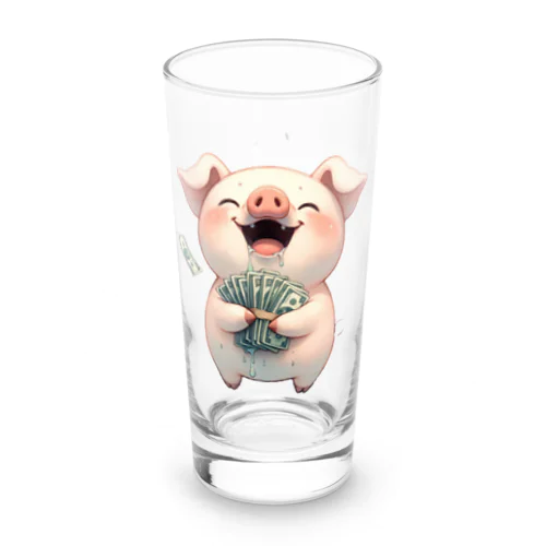資本主義の豚「お金大好き」 Long Sized Water Glass