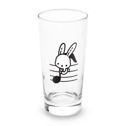 音符♪＆うさちゃん🐰 Long Sized Water Glass