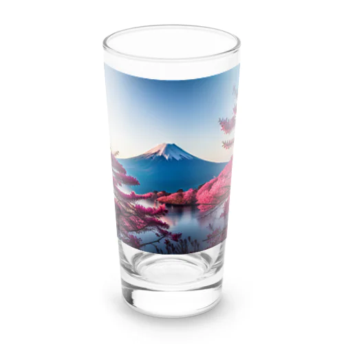 富士山と紅葉、そして湖のグッズ Long Sized Water Glass