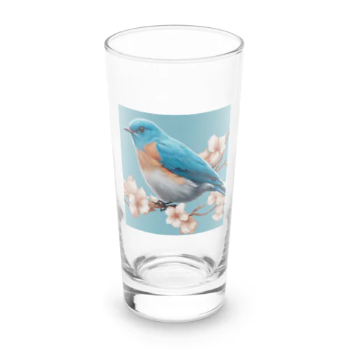 beautiful blue bird Long Sized Water Glass