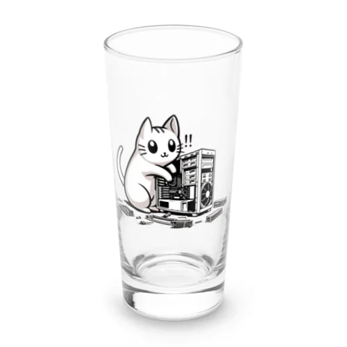 PCクラッシャー猫 Long Sized Water Glass