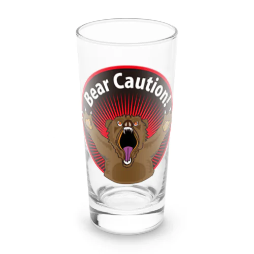 Bear Caution! Long Sized Water Glass