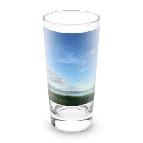 あおぞらとびわこにいやされます。 Long Sized Water Glass