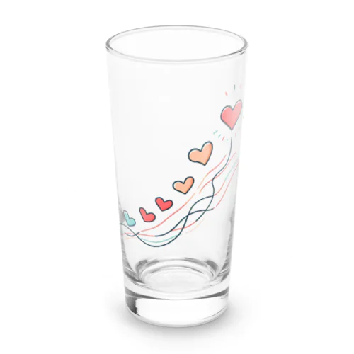 軽やかに舞うハート🩷 Long Sized Water Glass