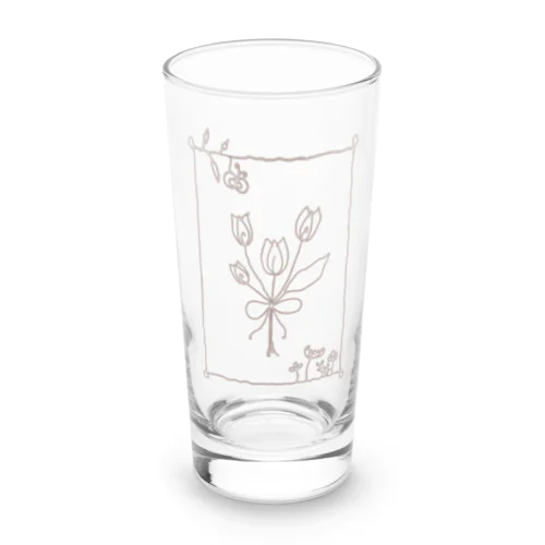 ワイヤーアート風フラワー Long Sized Water Glass