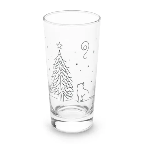 ツリーを見上げる猫 Long Sized Water Glass